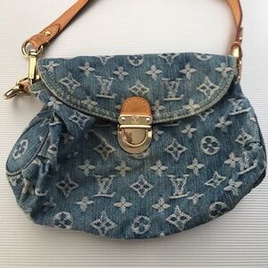 Denim Monogram Shoulder Bag